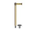 Montour Line Stanchion Belt Barrier Removable Base Pol.Brass Post 11ft.Y.Wet..Belt MX630R-PB-CAWETYB-110